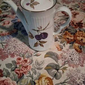 Royal Worcester White and Purple Teapot